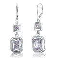 4 Carat Emerald Cut Created Diamond 925 Sterling Silver Dangle Earrings XFE8014-0